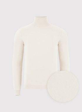 Biały gładki golf męski