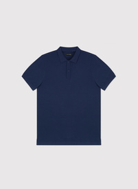Granatowy gładki t-shirt polo
