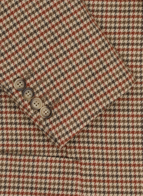 Beżowa marynarka w pepitkę