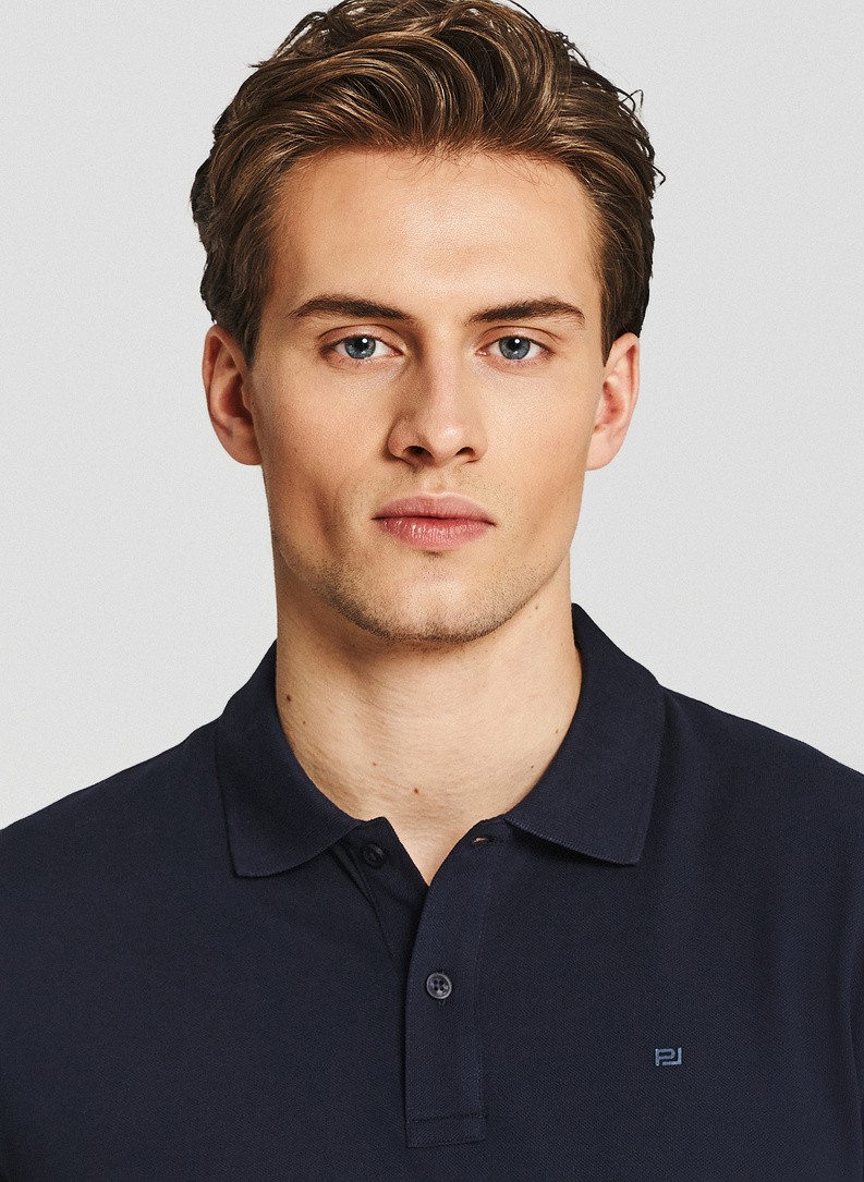 Granatowe bawełniane polo męskie