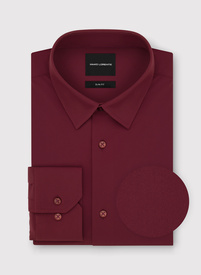 Bordowa dzianinowa koszula męska