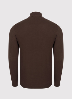 Brązowy gładki półgolf męski