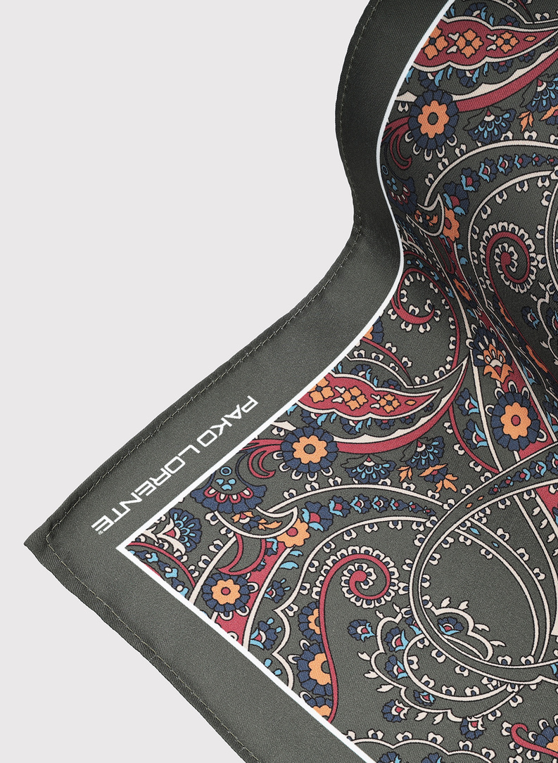 Zielona poszetka męska paisley