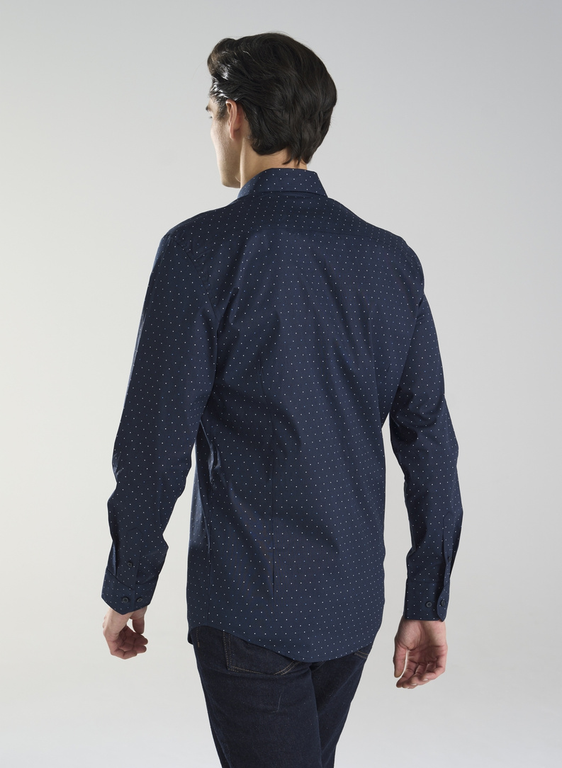 Granatowa koszula w gwiazdki