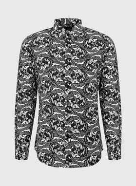 Czarna koszula w oryginalny wzór