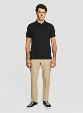 Czarne męskie polo z bawełny