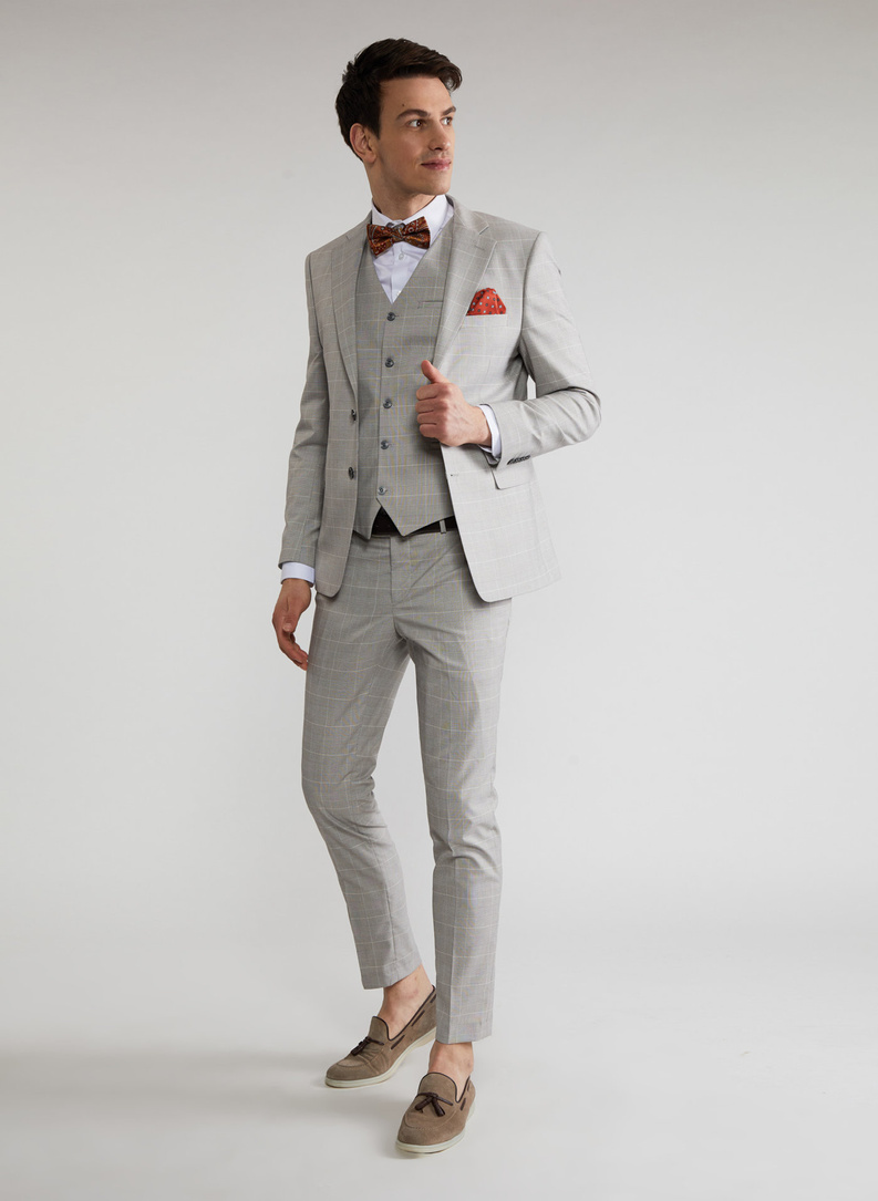 Szare spodnie garniturowe P22SF-6G-023-S-S