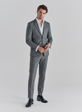Szare spodnie garniturowe P22SF-6G-007-S-S