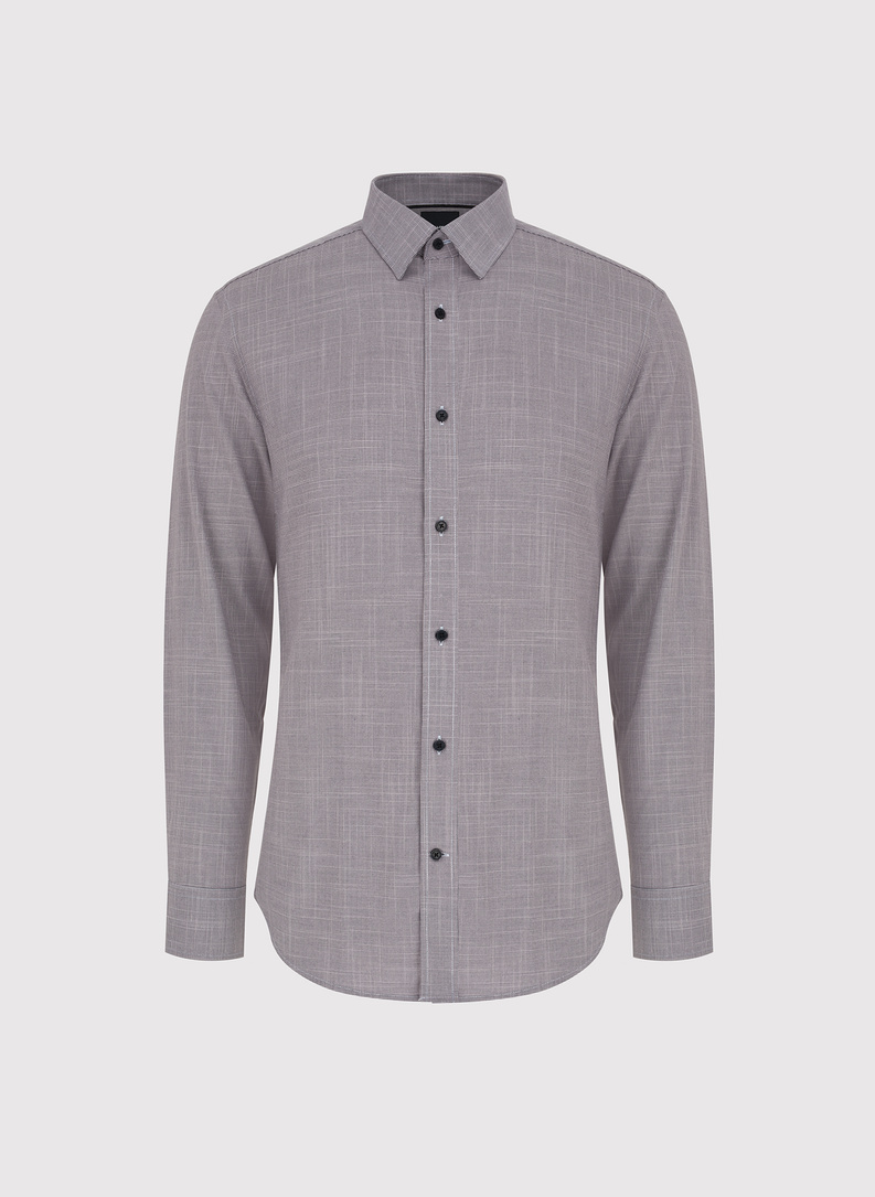 Brązowa koszula w drobną kratę