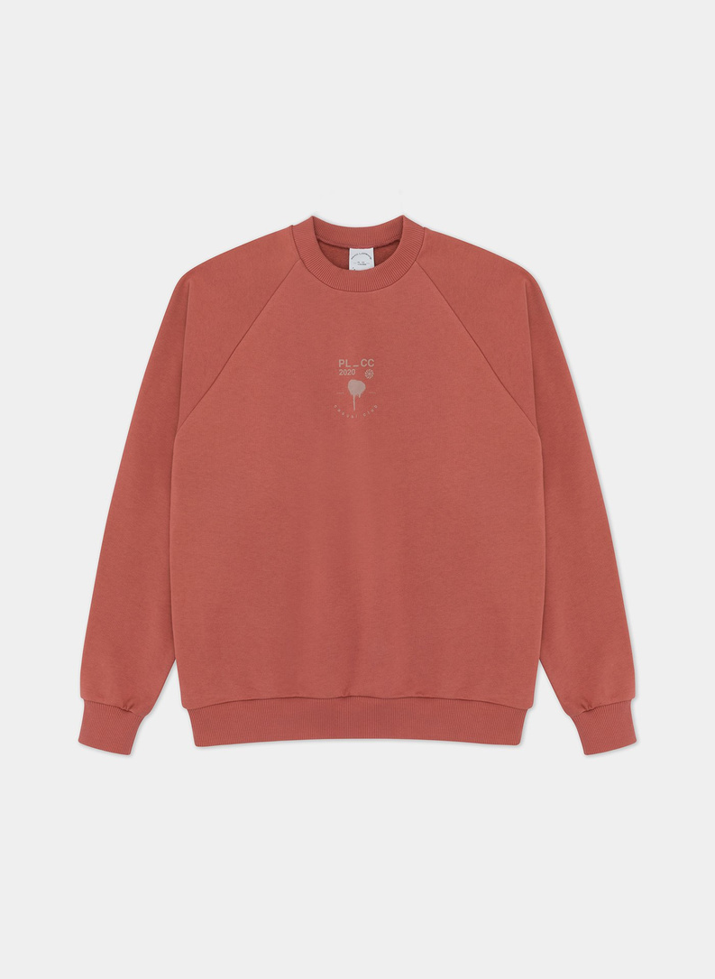 Czerwona bluza oversize z okrągłym dekoltem C21SF-2B-003-W