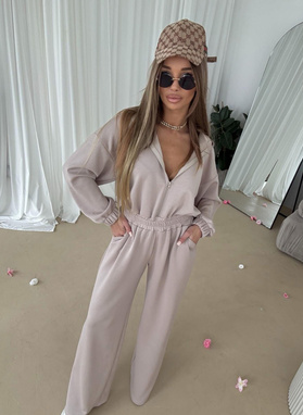 Kombinezon damski MODA wiskoza kolor beżowy