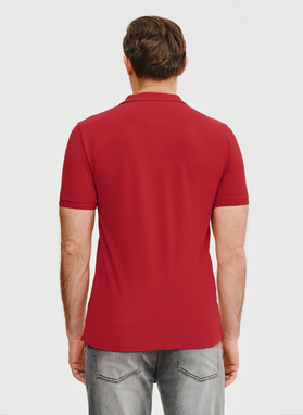 Gładki t-shirt polo w czerwonym kolorze