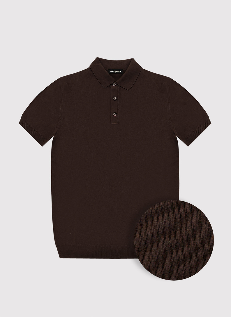 Brązowe polo męskie