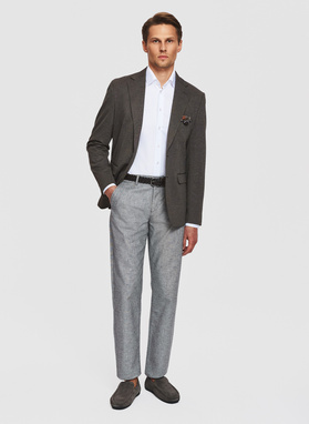 Brązowa dzianinowa marynarka męska