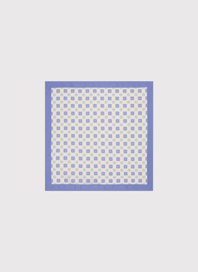 Ecru poszetka męska ze wzorem na całej powierzchni