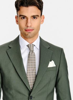 Zielony wełniany garnitur męski