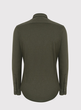 Ciemna zielona bawełniana koszula męska