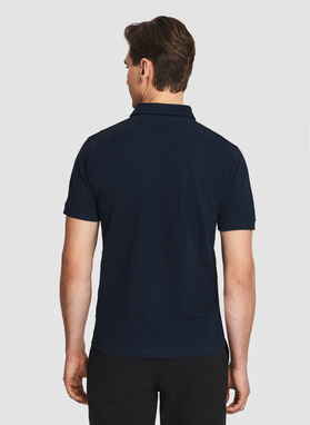 Granatowe polo męskie z bawełny