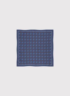 Granatowa poszetka męska w kolorowy mikrowzór