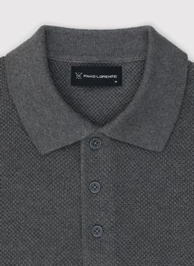 Szary sweter męski z kołnierzykiem