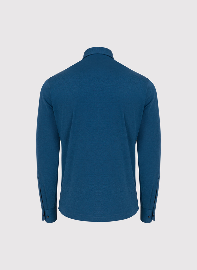 Granatowa dzianinowa koszula męska