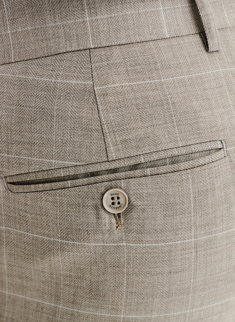 Ślubny dwurzędowy garnitur męski w kratkę