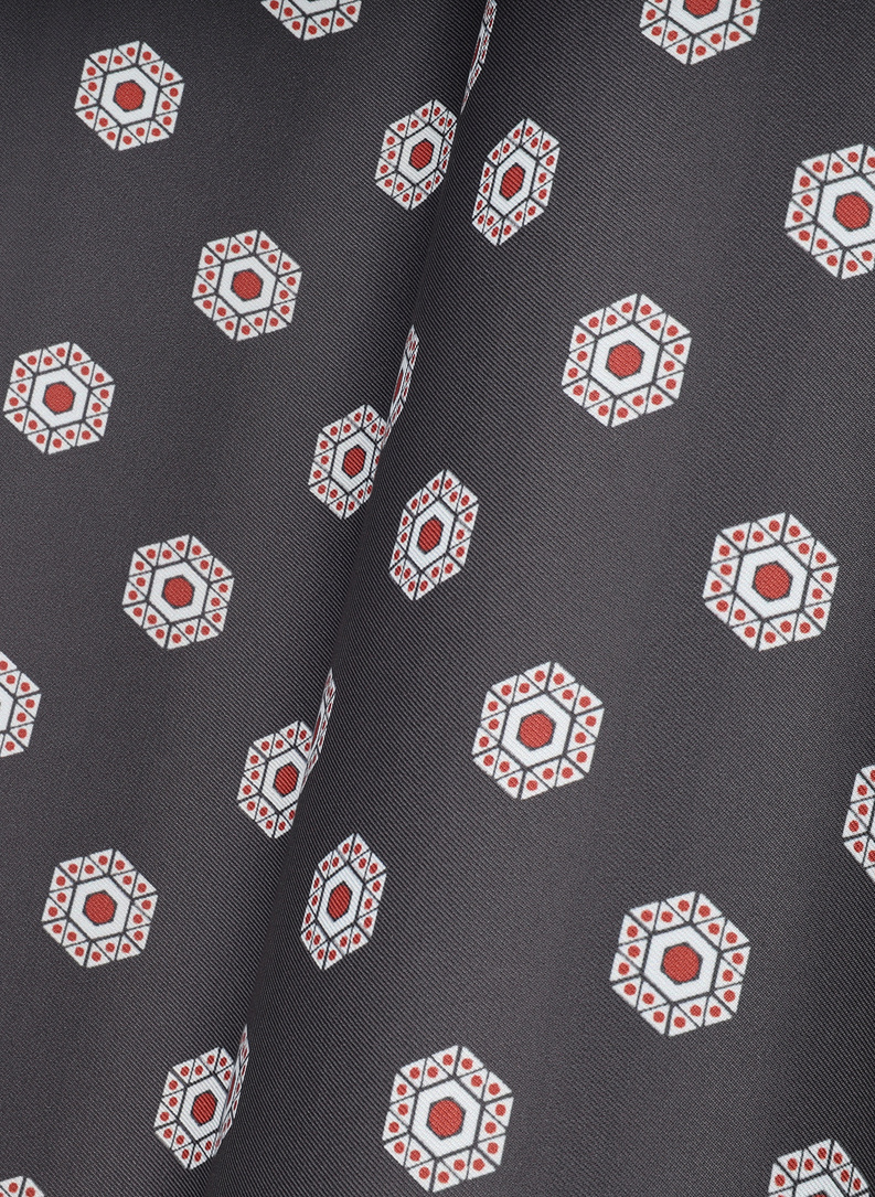 Ciemnoszara poszetka męska sześciokąty