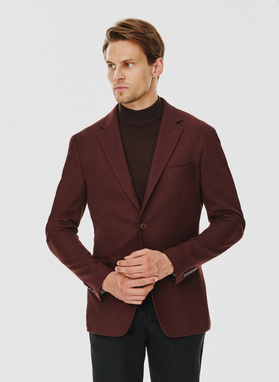 Brązowa gładka marynarka męska