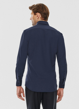 Gładka koszula męska w kolorze granatowym