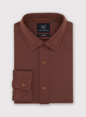 Gładka taliowania koszula w kolorze brązowym