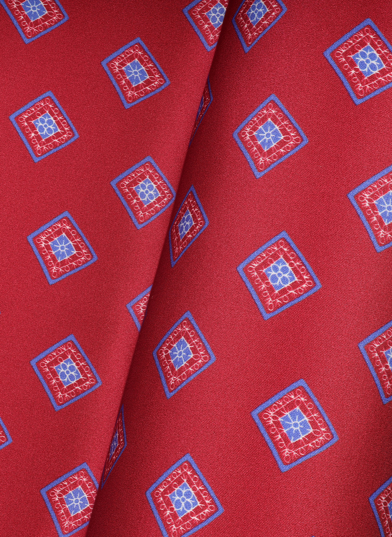 Czerwona poszetka męska w romby