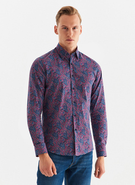 Fioletowa koszula we wzór paisley