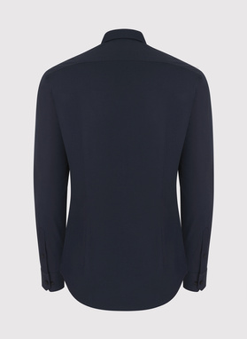 Granatowa gładka koszula męska