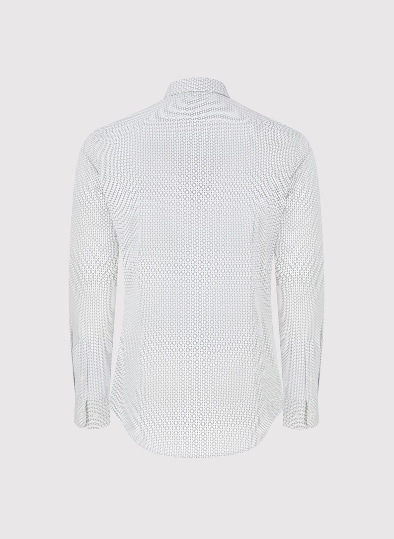 Biała koszula męska w mikrowzór