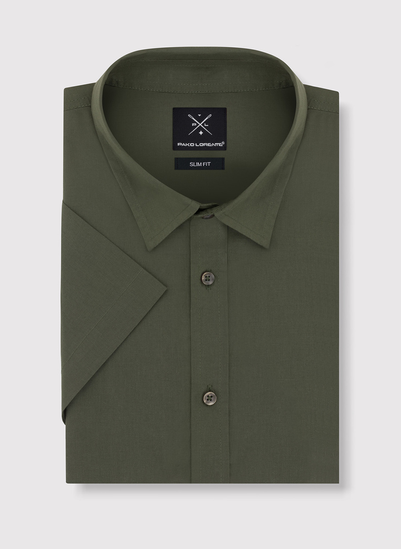 Zielona koszula z krótkim rękawem 