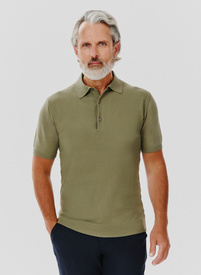 Zielony t-shirt polo o waflowym splocie