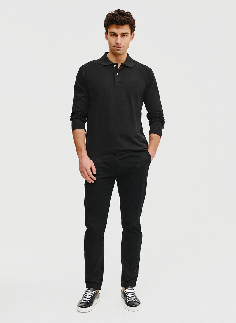 Czarne polo longsleeve