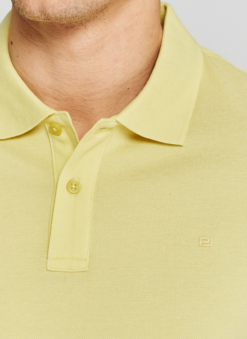 Żółte bawełniane polo męskie