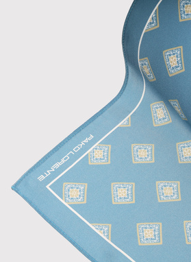 Niebieska poszetka męska w romby