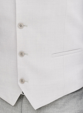 Jednorzędowa szara kamizelka