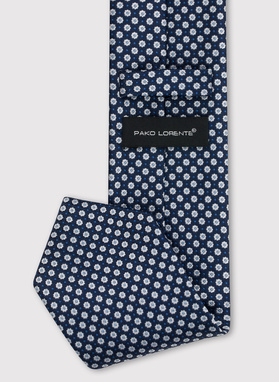 Granatowy krawat męski w drobny wzór