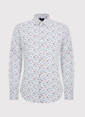 Koszula męska w kwiatowy wzór długi rękaw