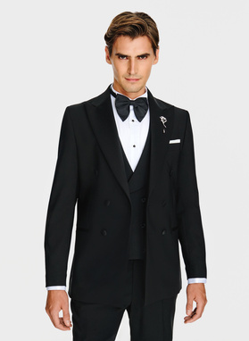 Ślubna dwurzędowa marynarka smokingowa