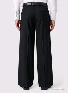 Czarne spodnie garniturowe oversize