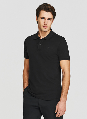 Czarne bawełniane polo męskie