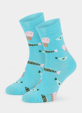Niebieskie skarpetki w ryby DTS-SX-503-Z