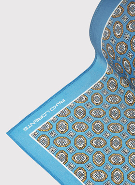 Niebieska poszetka męska we wzór