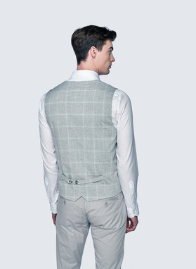 Szara kamizelka męska w kratę