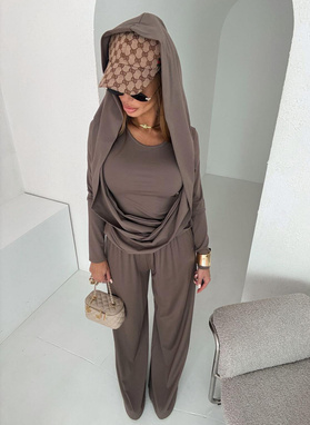 Komplet damski MEDI w kolorze fango