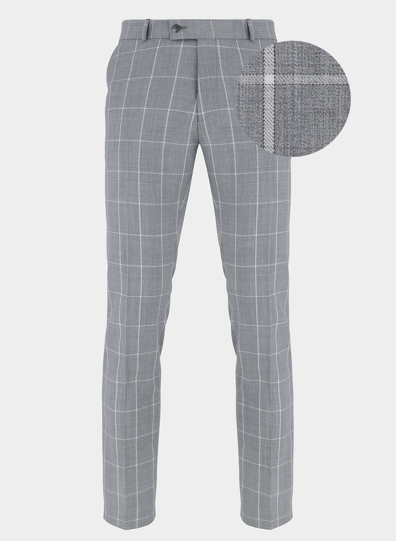 Szary garnitur BUENAVISTA w kratę 